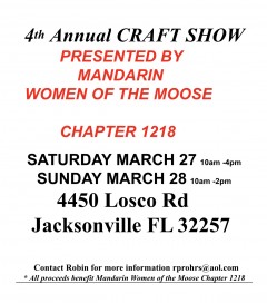 Mandarin Women of the Moose 1218 CRAFT SHOW